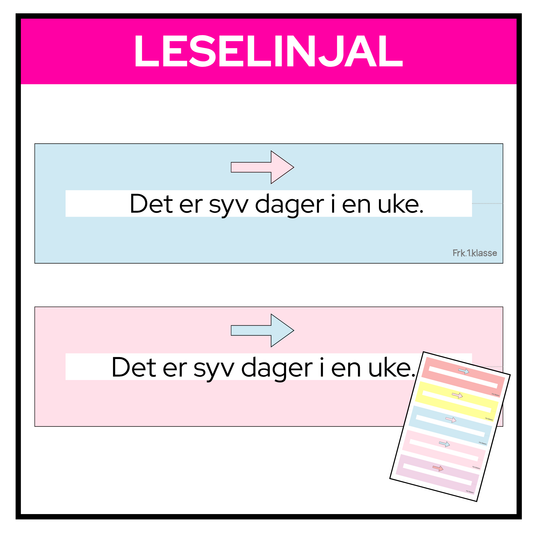 Leselinjal | To ulike størrelser | Pastell
