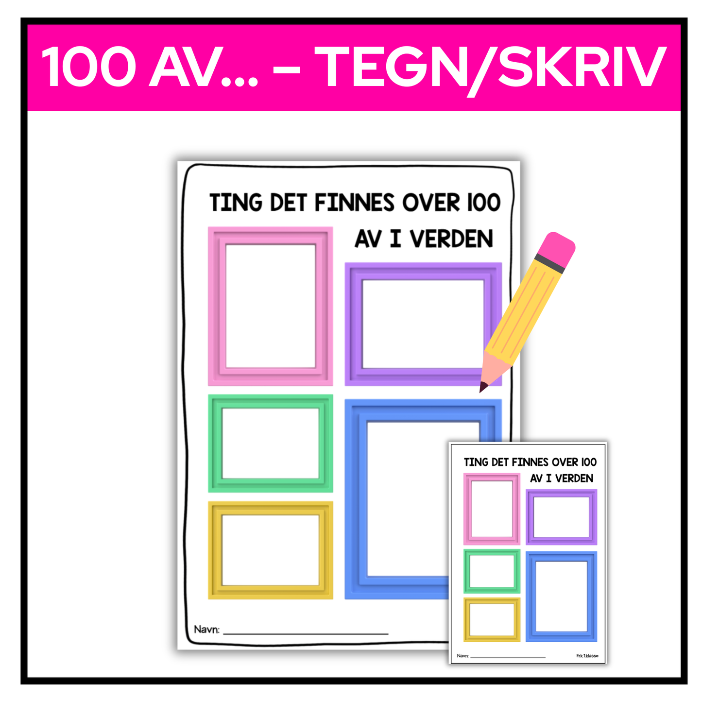 100-dagersfest | Arbeidsark "Ting det finnes over 100 av i verden"