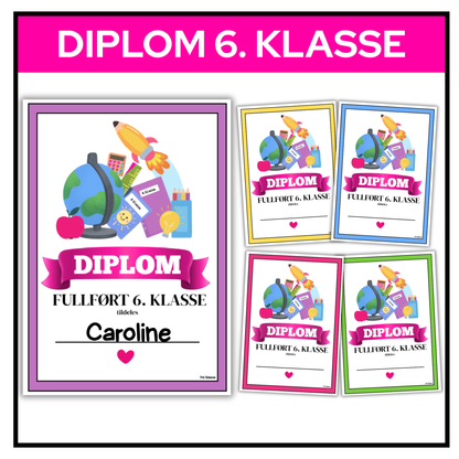 Diplom | 6. klasse | Fem fargevarianter