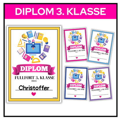 Diplom | 3. klasse | Fem fargevarianter