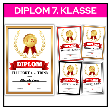 Diplom | 7. klasse | Fire fargevarianter