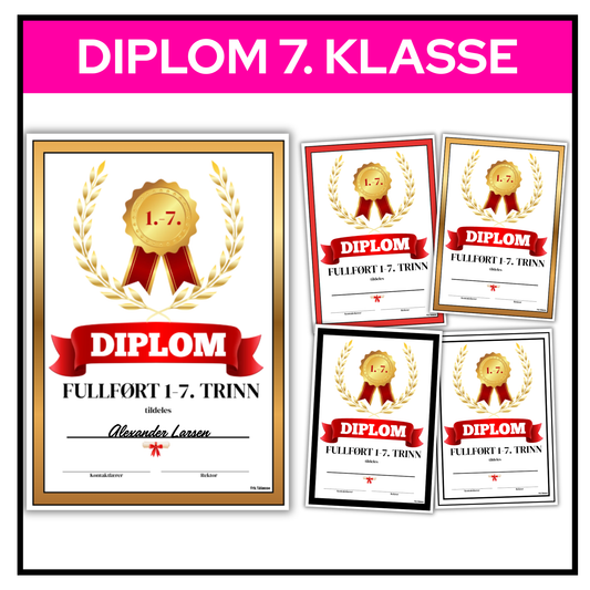 Diplom | 7. klasse | Fire fargevarianter
