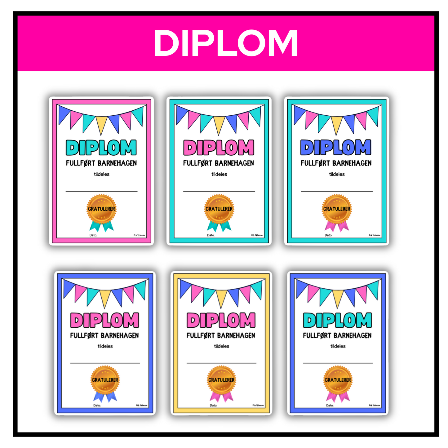 Diplom | Fullført barnehagen | Bokmål