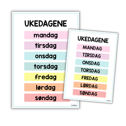 Ukedagene | Plakat A3/A4 | PASTELL