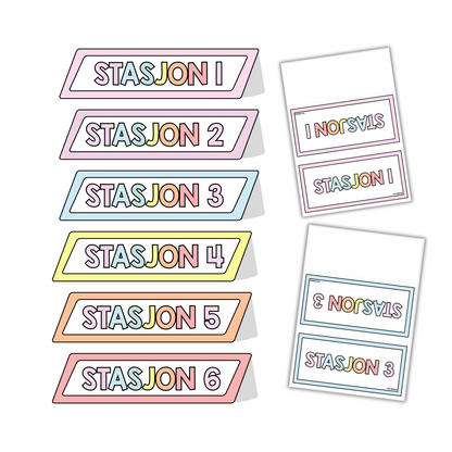 Skilt til stasjoner | Tosidig | PASTELL