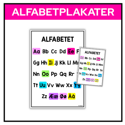 Alfabetplakater | To varianter | A3/A4 | REGNBUE MED ROSA