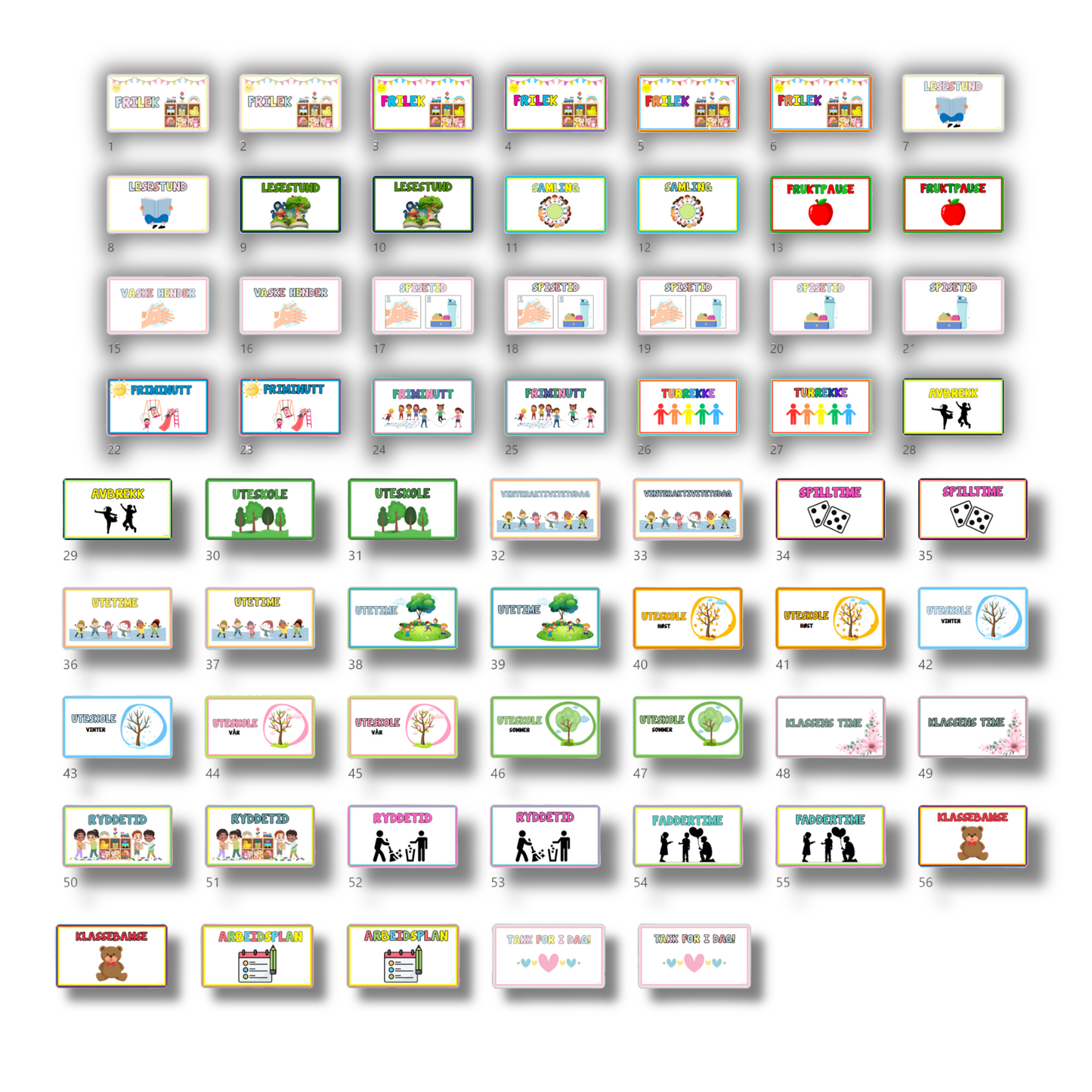 SLIDES | Dagsrutiner i tekst og bilder| 60 sider| REDIGERBAR