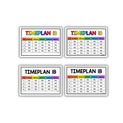 Timeplan | Redigerbar | KLASSISK REGNBUE
