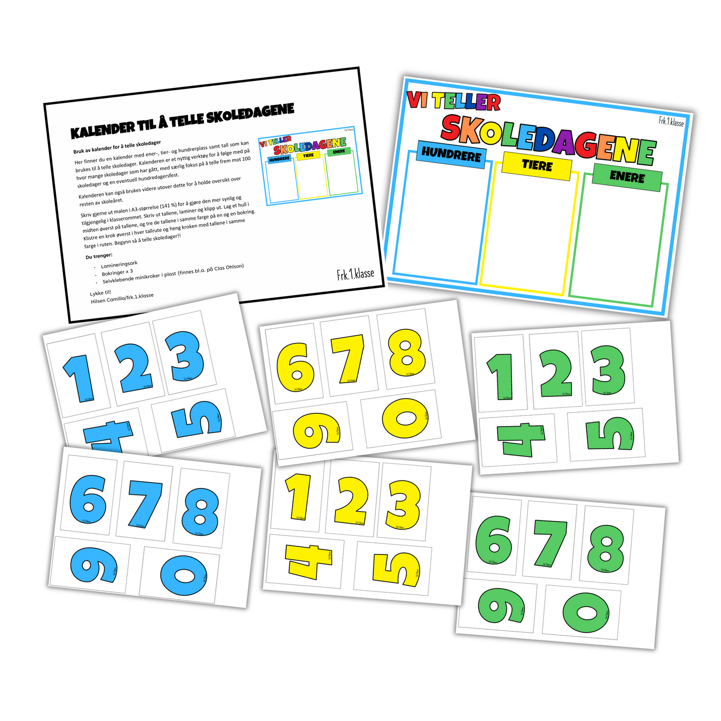 Kalender til å telle skoledagene | KLASSISK REGNBUE