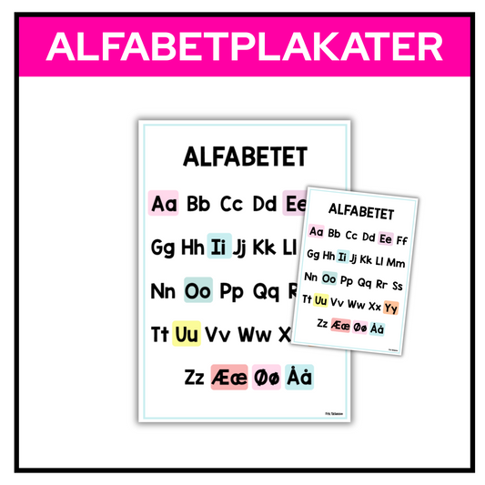 Alfabetplakater | A3/A4 | PASTELL