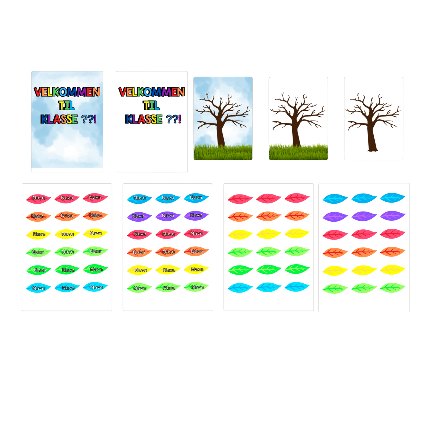 Velkommen-skilt til dør | A3 | Redigerbar | KLASSISK REGNBUE