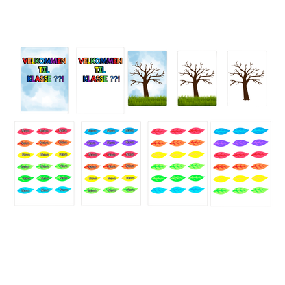 Velkommen-skilt til dør | A3 | Redigerbar | KLASSISK REGNBUE