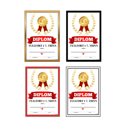 Diplom | 7. klasse | Fire fargevarianter
