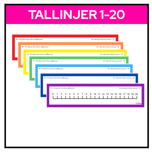 Tallinjer 1-20 | Klassisk regnbue