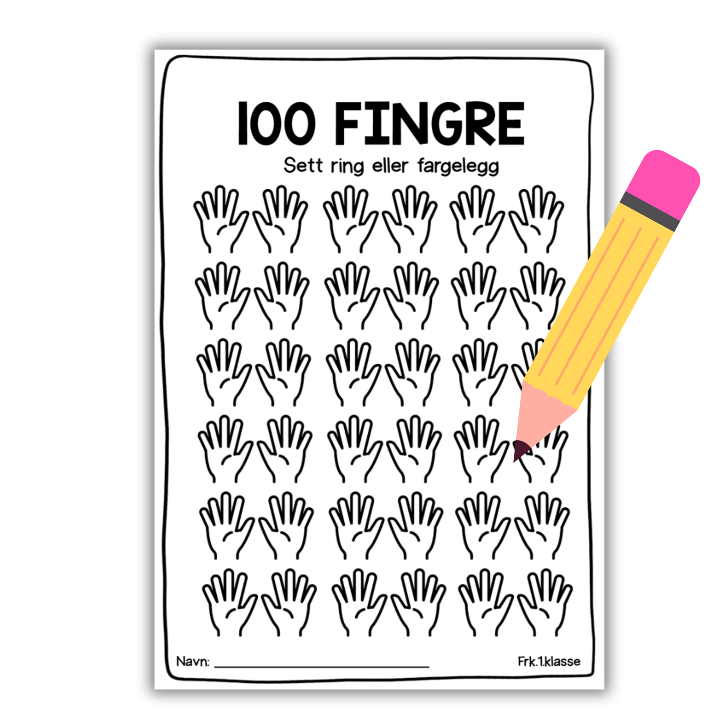 100-dagersfest | Arbeidsark | 100 fingre