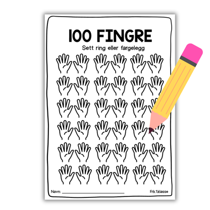 100-dagersfest | Arbeidsark | 100 fingre