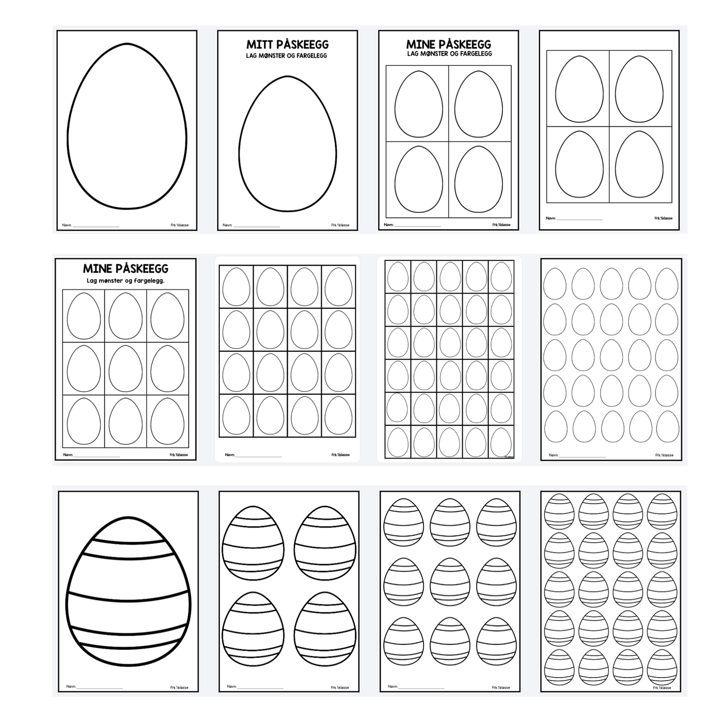 Påskeegg – blanke egg for egen dekor | 12 varianter