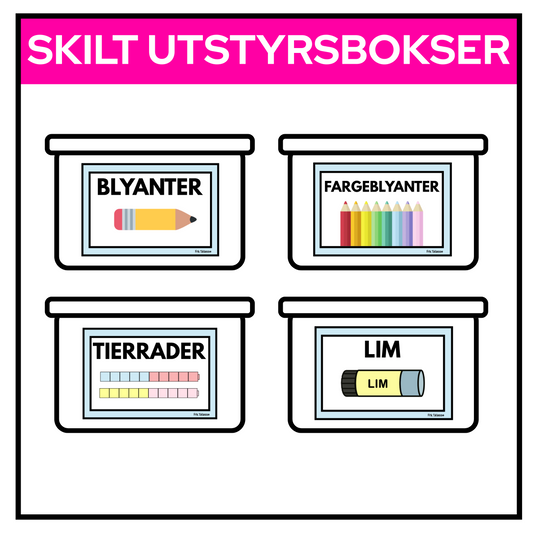 Skilt til bokser | UTSTYR | PASTELL
