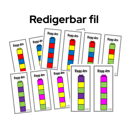 Fargerike klosser stablet i tårn. Mønster. Redigerbar fil.