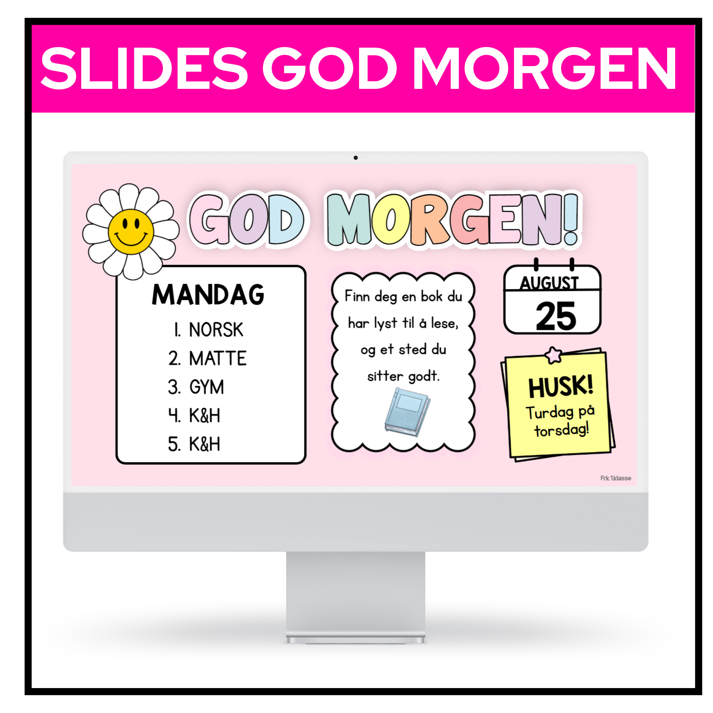 SLIDES | God morgen | Pastell | REDIGERBAR | BOKMÅL OG NYNORSK