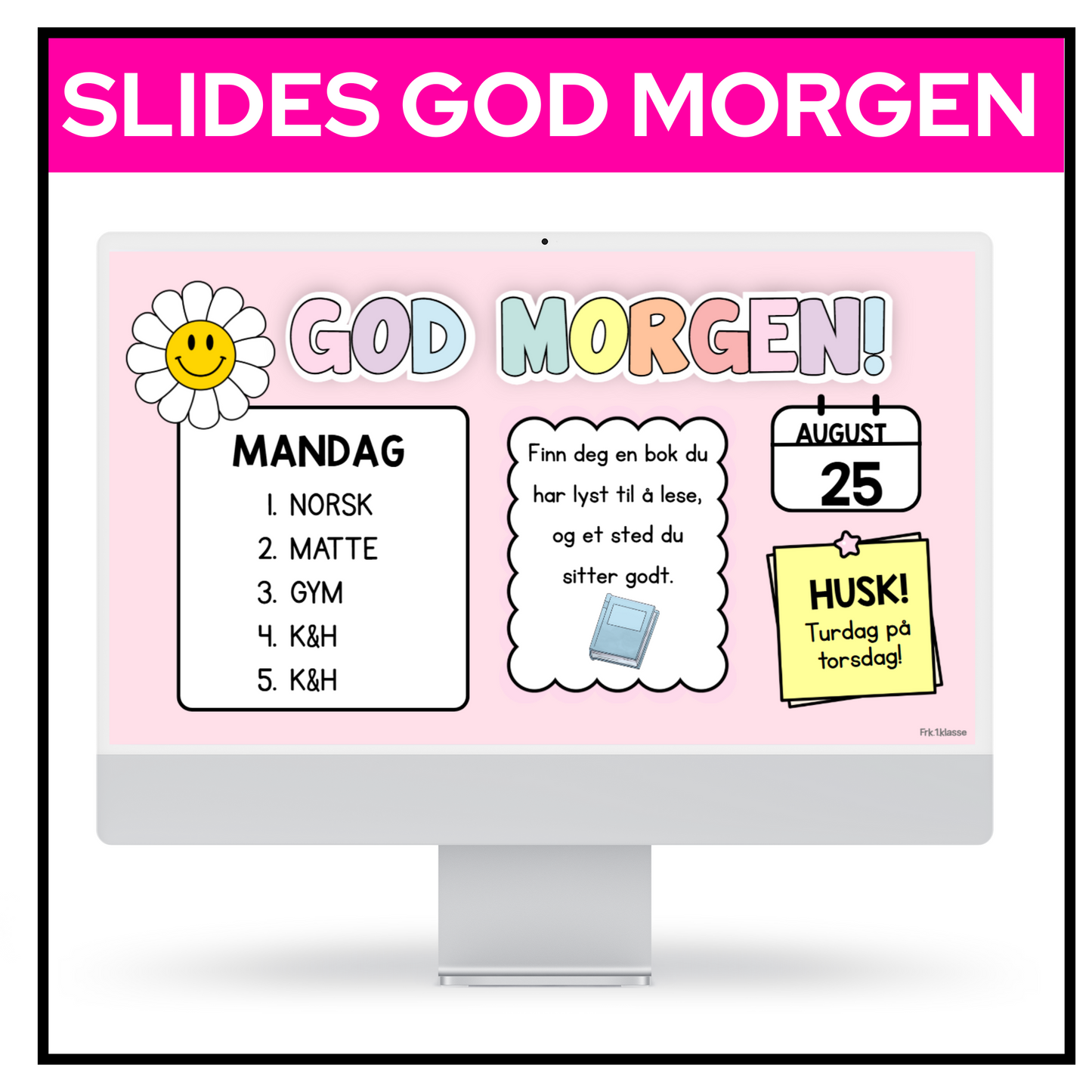 SLIDES | God morgen | Pastell | REDIGERBAR | BOKMÅL OG NYNORSK