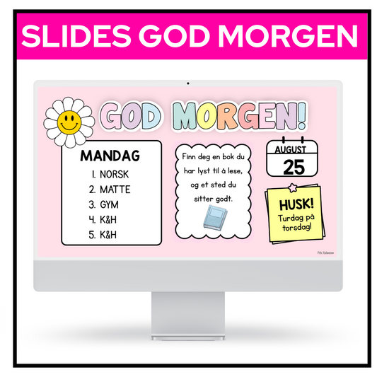 SLIDES | God morgen | Pastell | REDIGERBAR | BOKMÅL OG NYNORSK