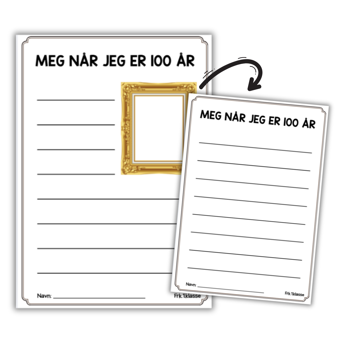 100-dagersfest | Skriv og tegn | "Meg når jeg er 100 år"