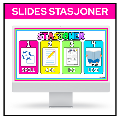 SLIDES | Stasjoner | REDIGERBAR | Regnbue med rosa