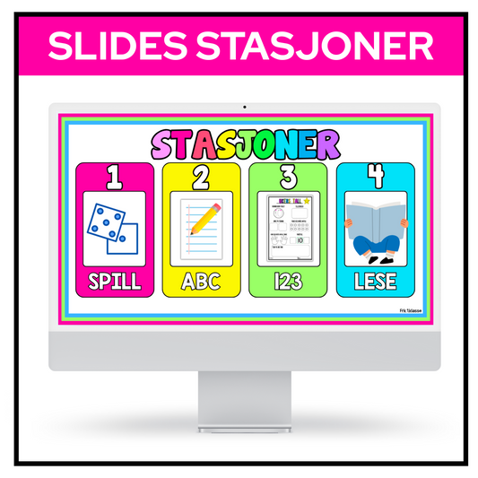 SLIDES | Stasjoner | REDIGERBAR | Regnbue med rosa