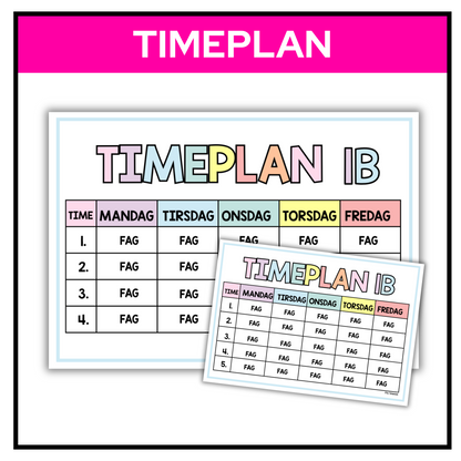 Timeplan | Redigerbar | PASTELL