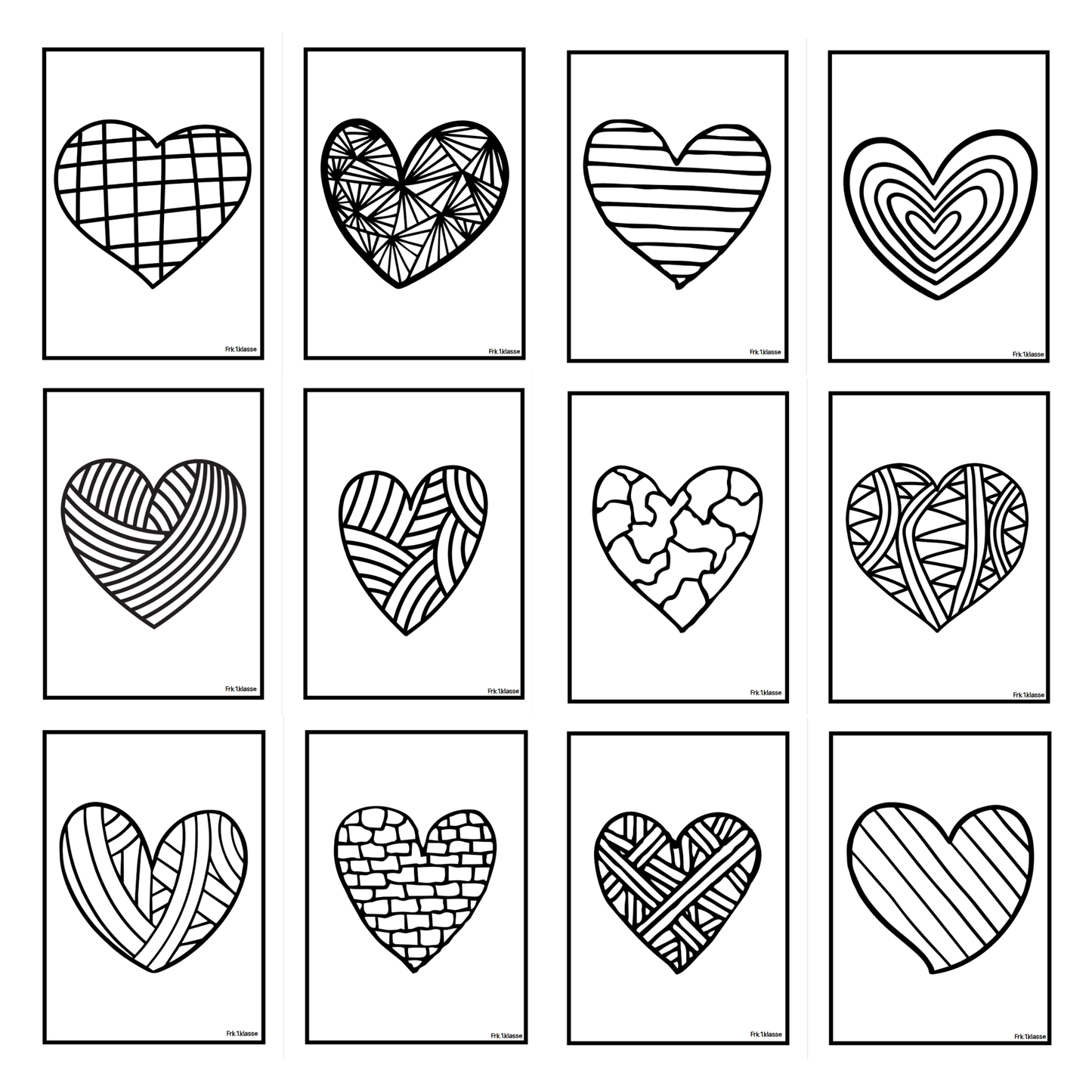 Doble hjertekort – 12 ulike hjertedesign