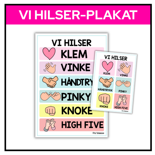 Vi hilser-plakat | A3/A4 | PASTELL
