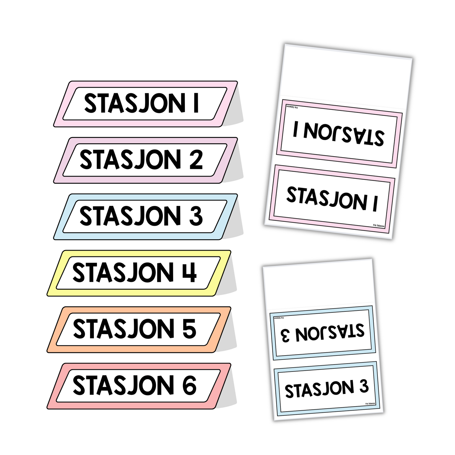 Skilt til stasjoner | Tosidig | PASTELL