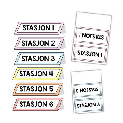 Skilt til stasjoner | Tosidig | PASTELL
