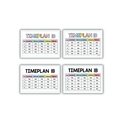 Timeplan | Redigerbar | PASTELL