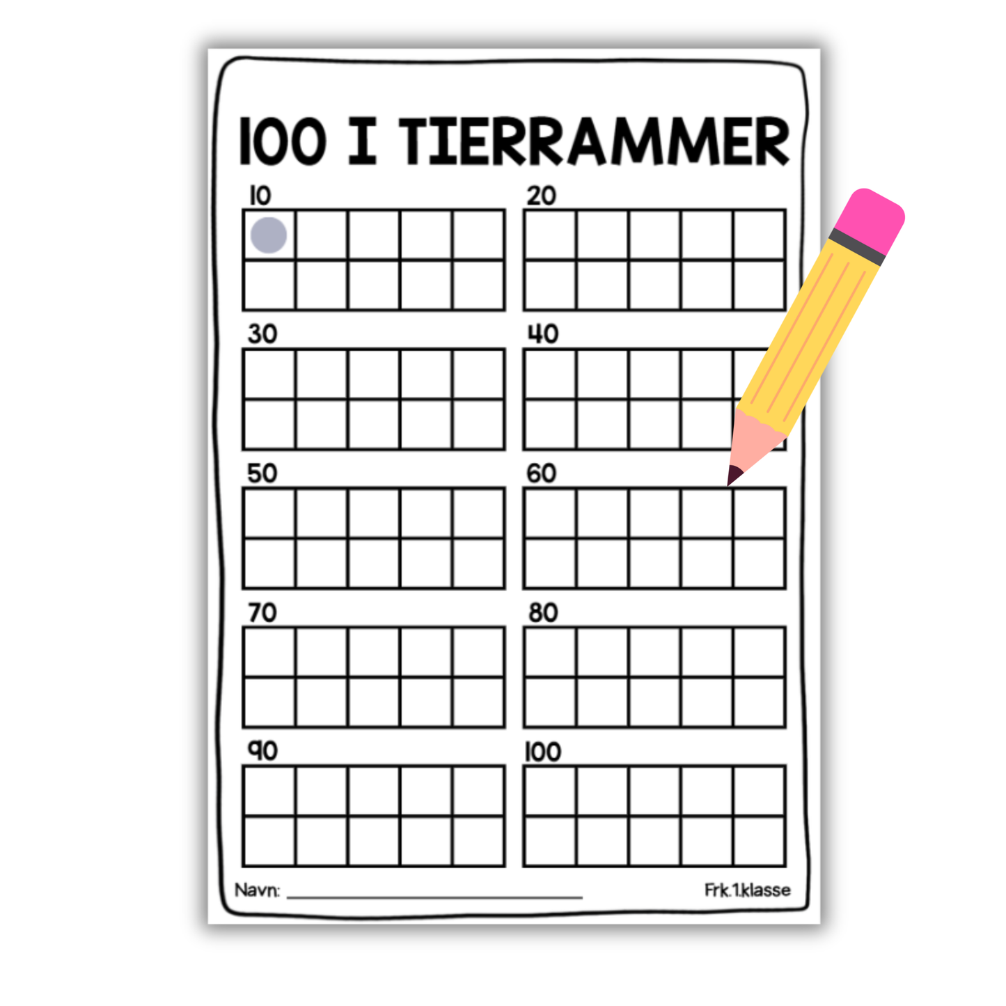 100-dagersfest | Arbeidsark | 100 i tierrammer