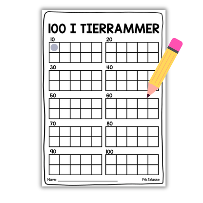 100-dagersfest | Arbeidsark | 100 i tierrammer