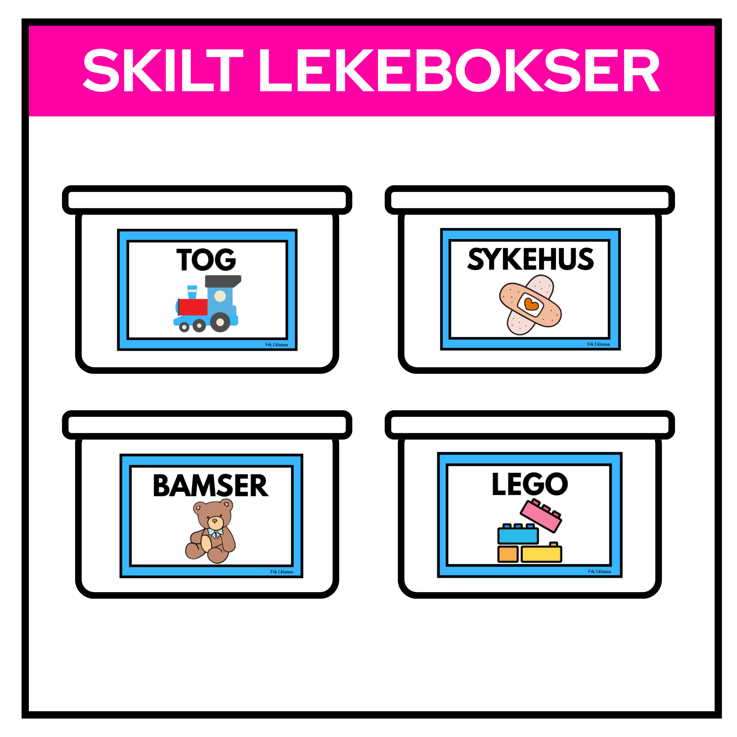 Skilt til bokser | LEKER | KLASSISK REGNBUE