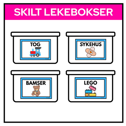 Skilt til bokser | LEKER | KLASSISK REGNBUE