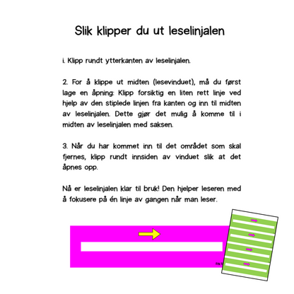 Leselinjal regnbueserien (med rosa) | To størrelser