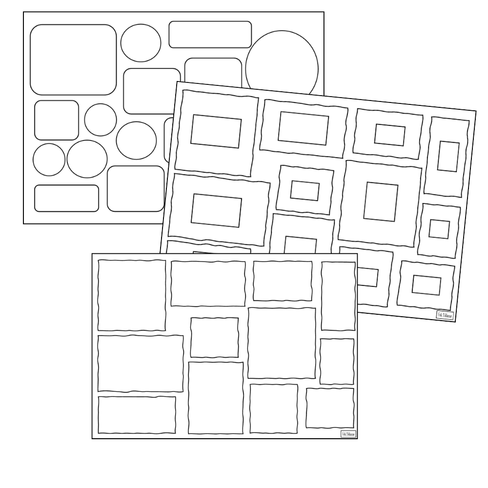 Rammer med tegnefelt og skrivefelt.