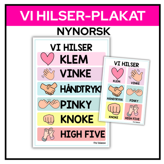 Vi hilser-plakat | A3/A4 | PASTELL | NYNORSK