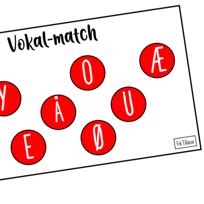 Bokstav-match | Hele alfabetet og vokaler | Rød-tema