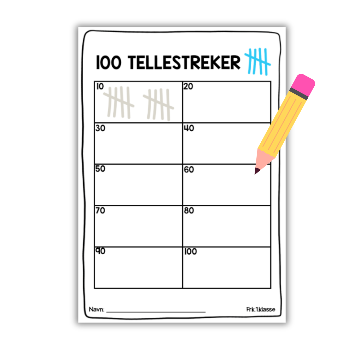 100-dagersfest | Arbeidsark | 100 tellestreker