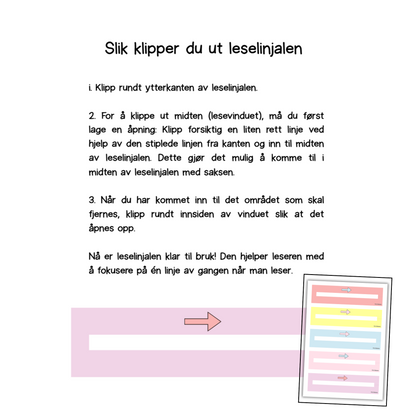 Leselinjal | To ulike størrelser | Pastell