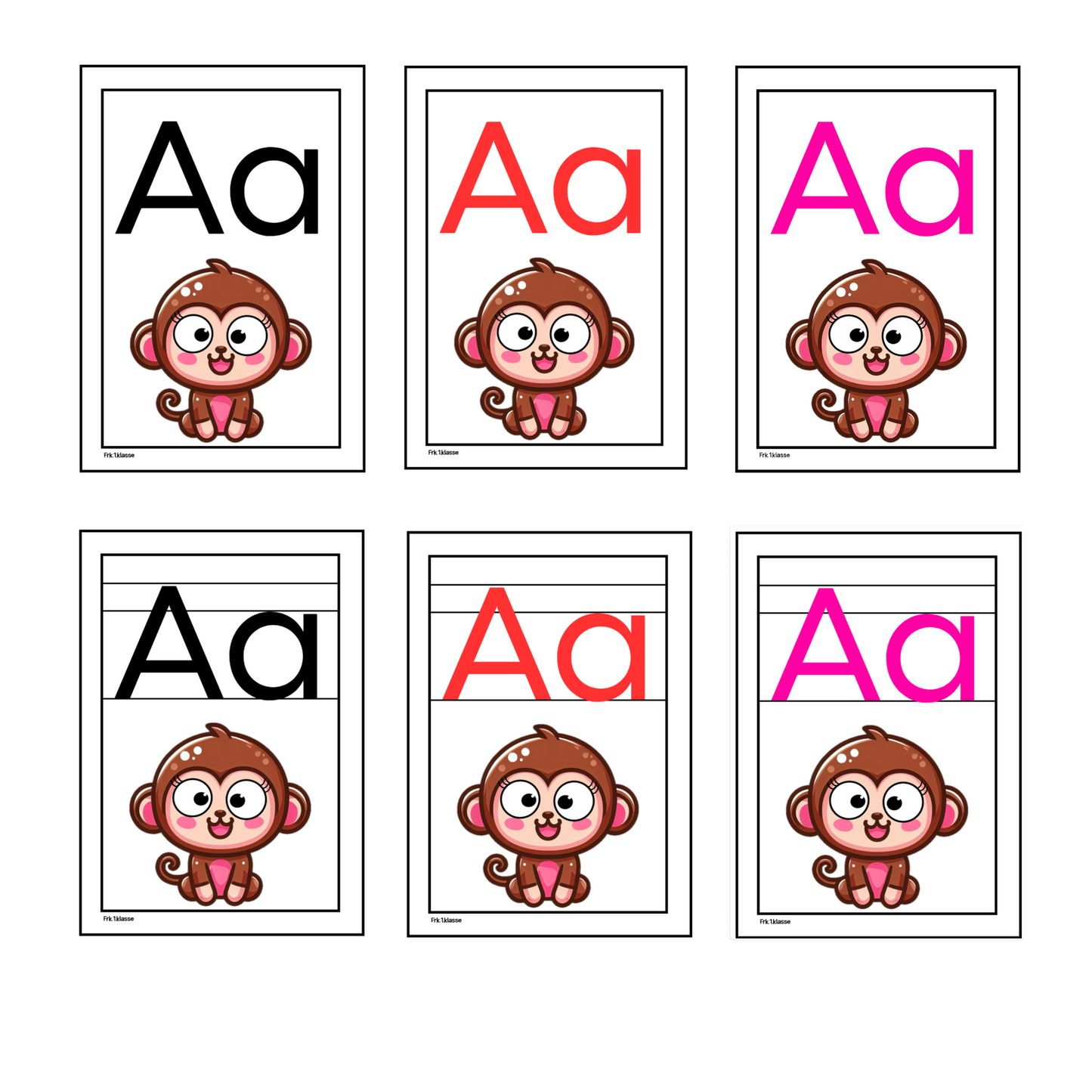 Alfabetplakater (96 stk!) | HVITE med og uten bokstavhus | A4