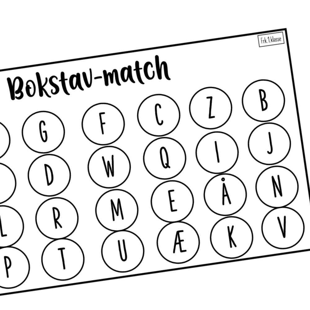 Bokstav-match | Hele alfabetet og vokaler | Rød-tema