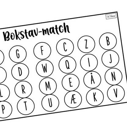 Bokstav-match | Hele alfabetet og vokaler | Rød-tema