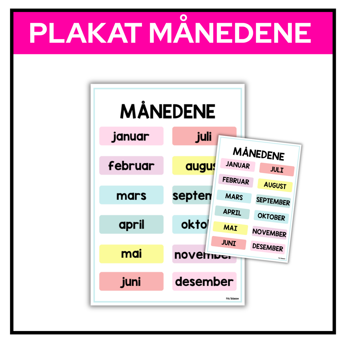 Månedene | Plakat A3/A4 | PASTELL