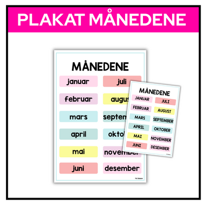 Månedene | Plakat A3/A4 | PASTELL